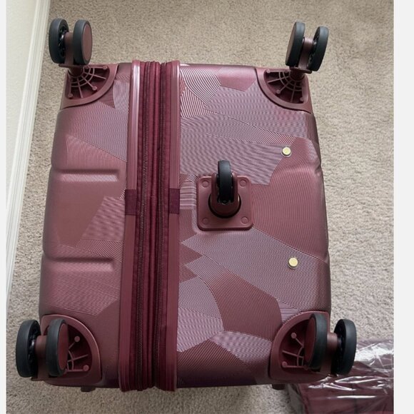 Samantha Brown 30" Trunk Style Case Spinner Luggage w/Tote BURGUNDY RED nwt - Picture 7 of 12